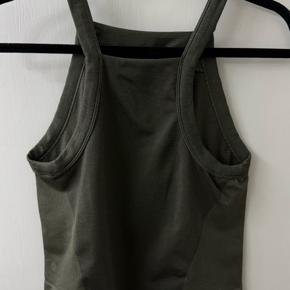 lululemon athletica Seamless Training Strappy Raceback Army Green Tank Top - Picture 4 of 5